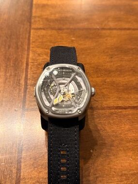 Men's Skeleton Automatic Watch - Black Strap